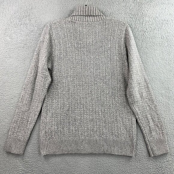 Lucky Brand Sweater Men Medium Gray Shawl Collar Wool Cashmere Blend Handcrafted - Picture 7 of 16